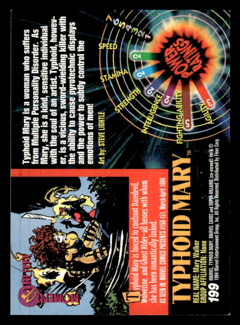 1994 Fleer Marvel Universe #199 Typhoid Mary
