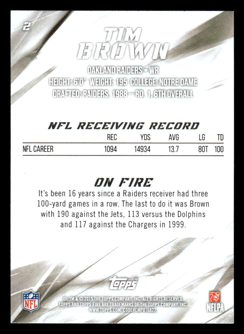 2015 Topps Fire #2 Tim Brown