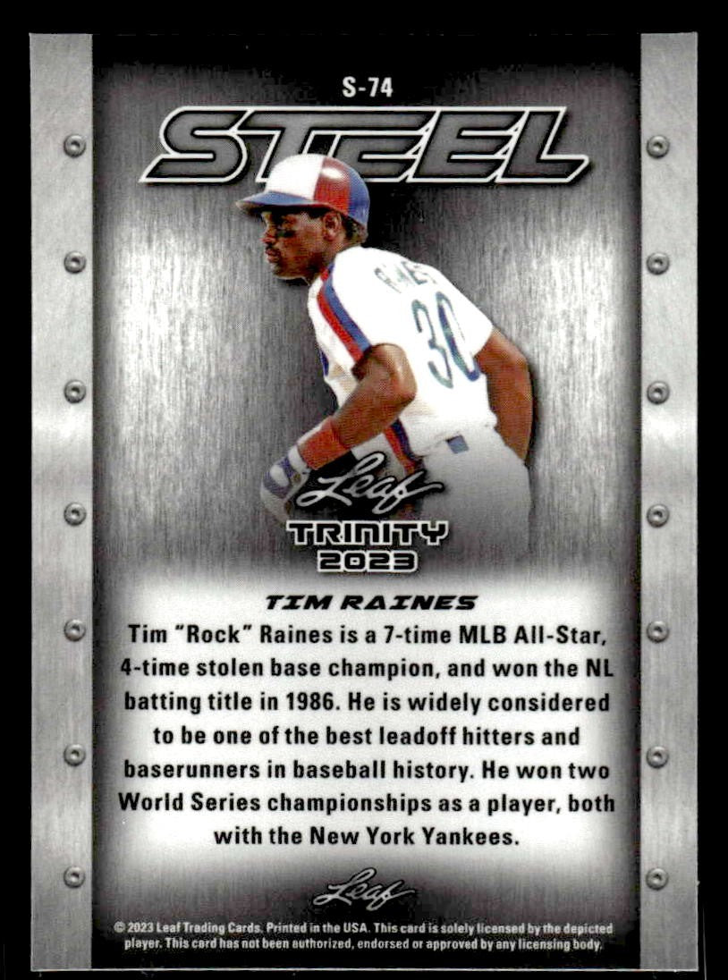 2023 Leaf Trinity #S-74 Tim Raines Steel Stars and Dots Silver