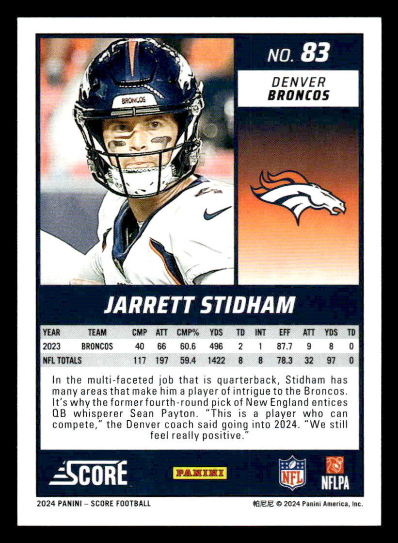 2024 Score #83 Jarrett Stidham