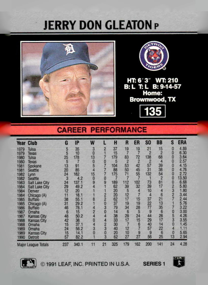 1991 Leaf #135 Jerry Don Gleaton