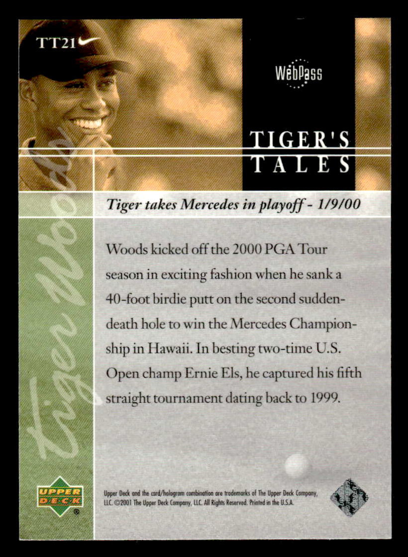 2001 Upper Deck #TT21 Tiger Woods Tiger's Tales