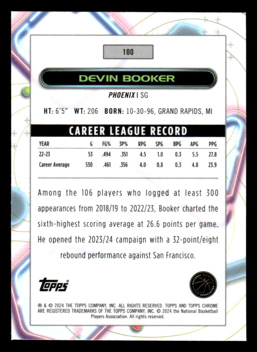2023-24 Topps Chrome Cosmic #100 Devin Booker