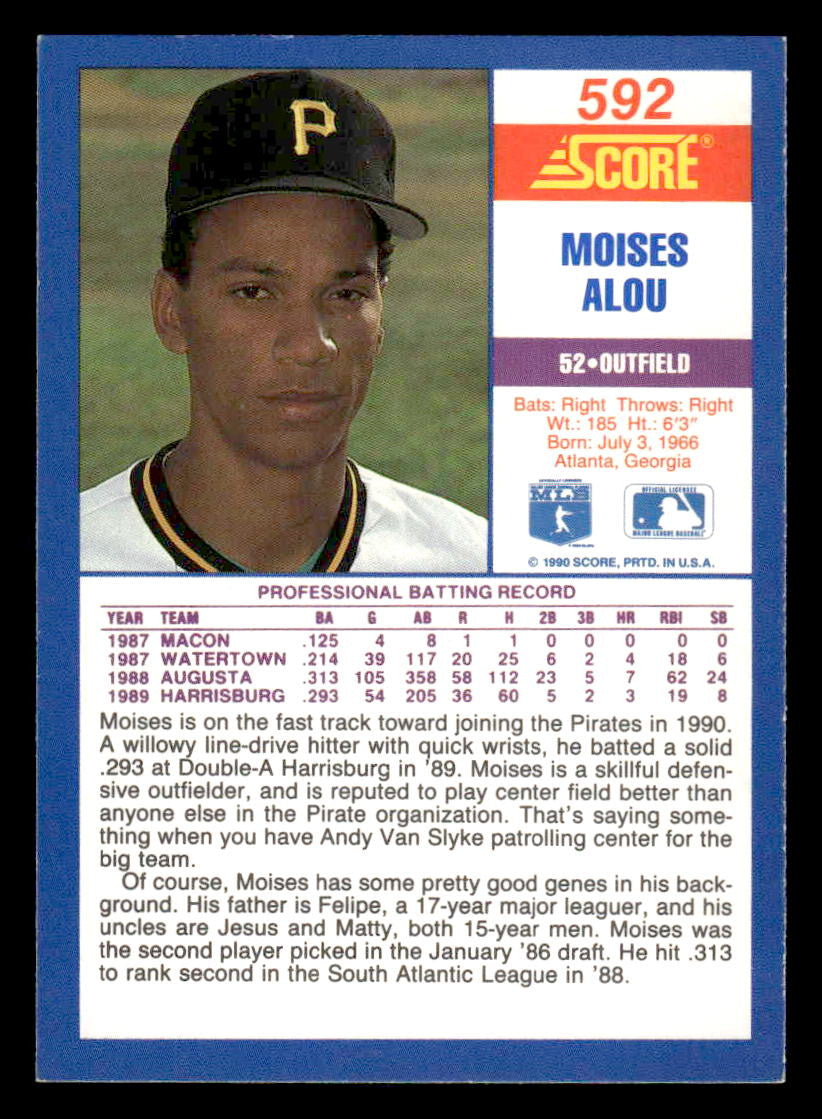 1990 Score #592 Moises Alou