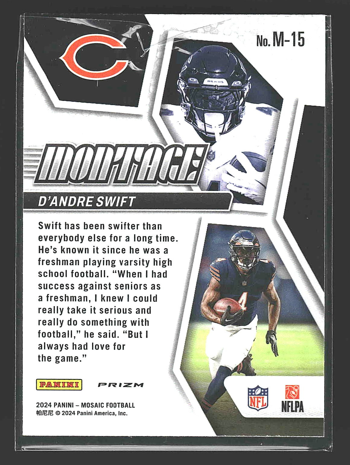 2024 Panini Mosaic #M-15 D'Andre Swift Montage No Huddle Silver