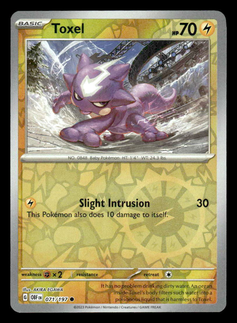 SV03: Obsidian Flames #071/197 Toxel Reverse Holo Common