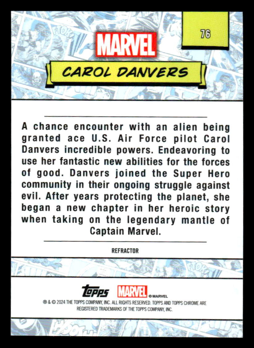 2024 Topps Chrome Marvel #76 Carol Danvers Refractor