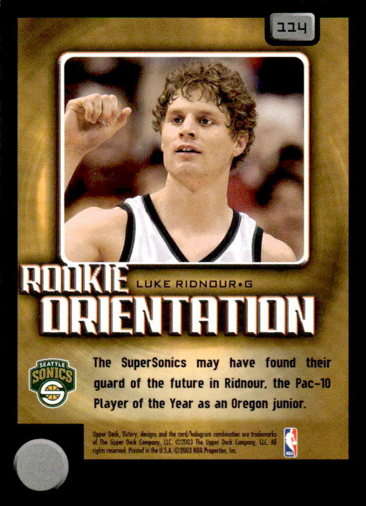 2003-04 Upper Deck Victory #114 Luke Ridnour