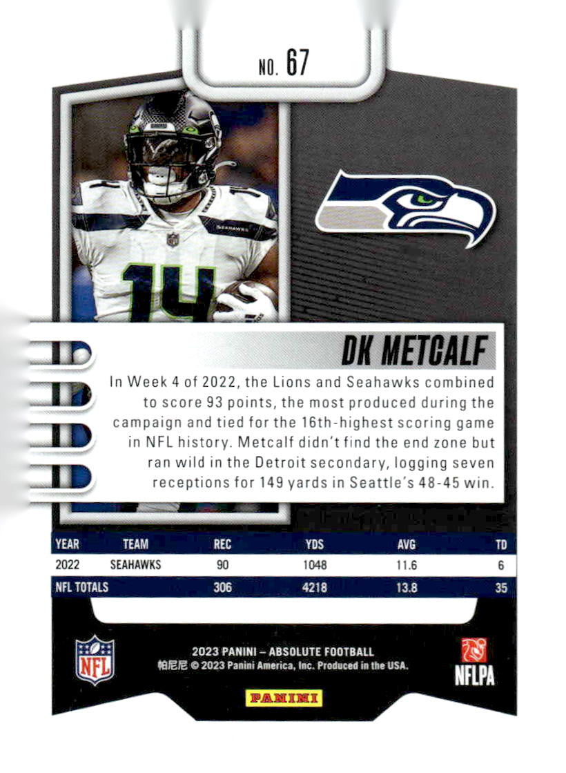 2023 Panini Absolute #67 DK Metcalf Blue