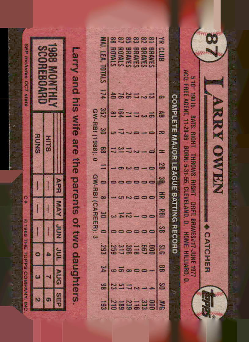 1989 Topps #87 Larry Owen