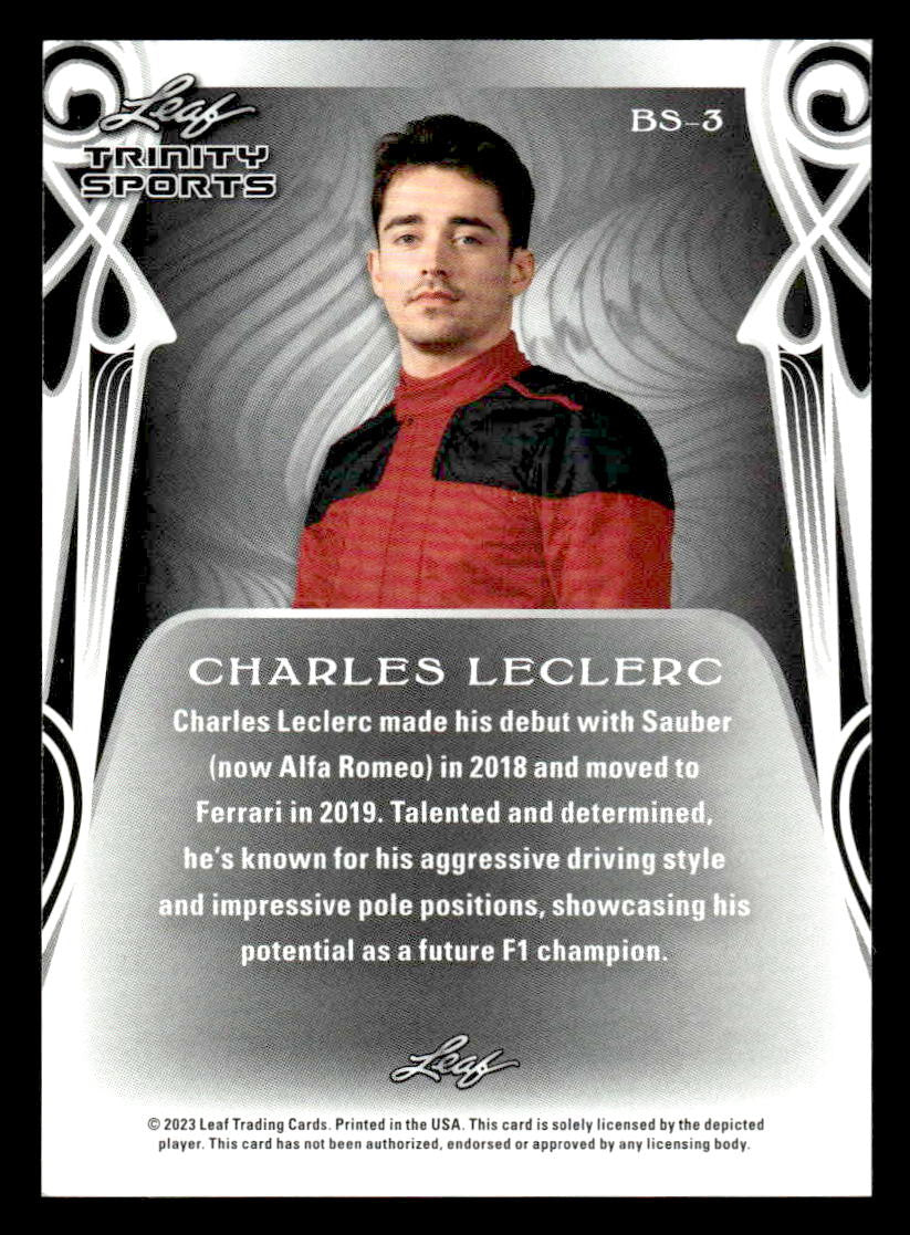 2023 Leaf Trinity #BS-3 Charles Leclerc Base Sports