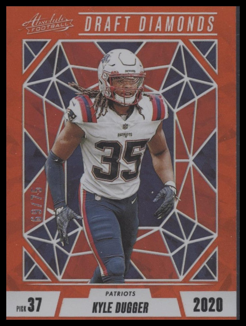 2024 Panini Absolute #DD-KDR Kyle Dugger Draft Diamonds Orange Spectrum #/75