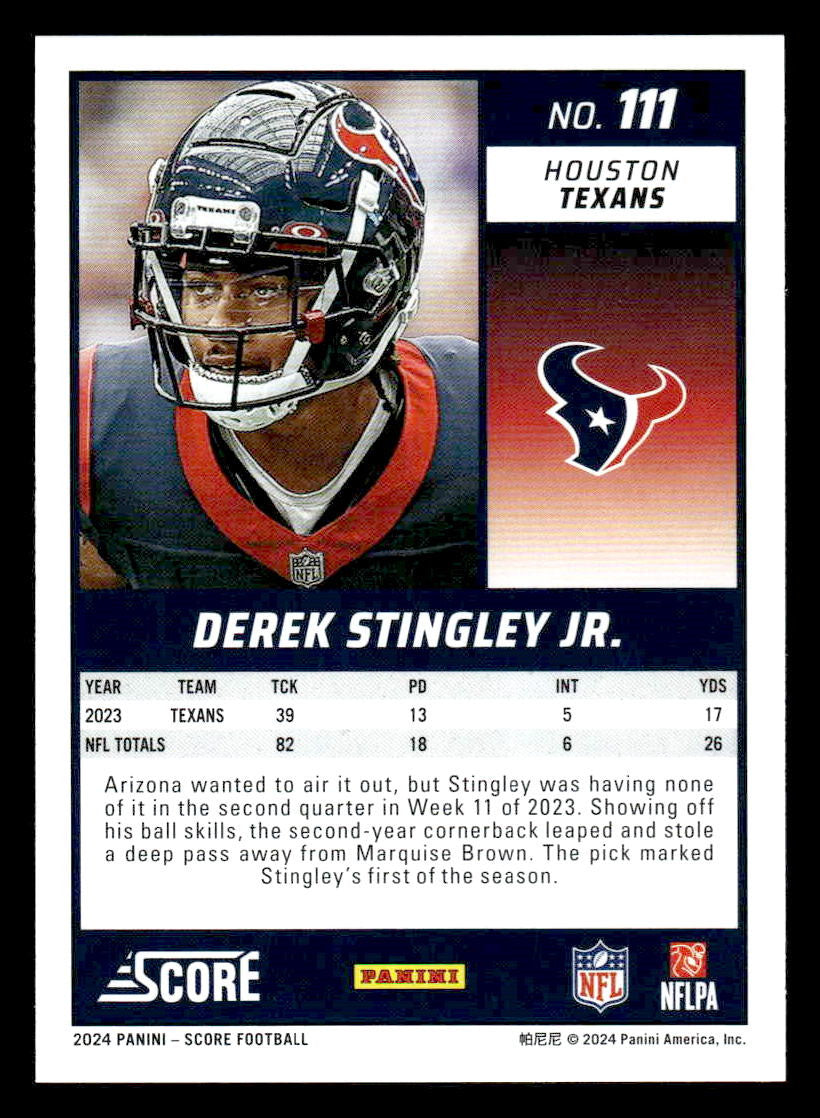2024 Score #111 Derek Stingley Jr.