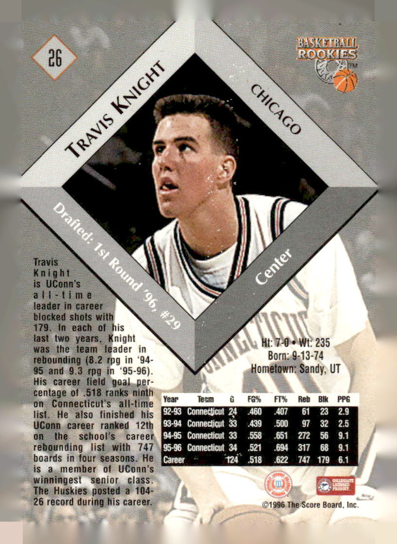 1996 Score Board Rookies #26 Travis Knight