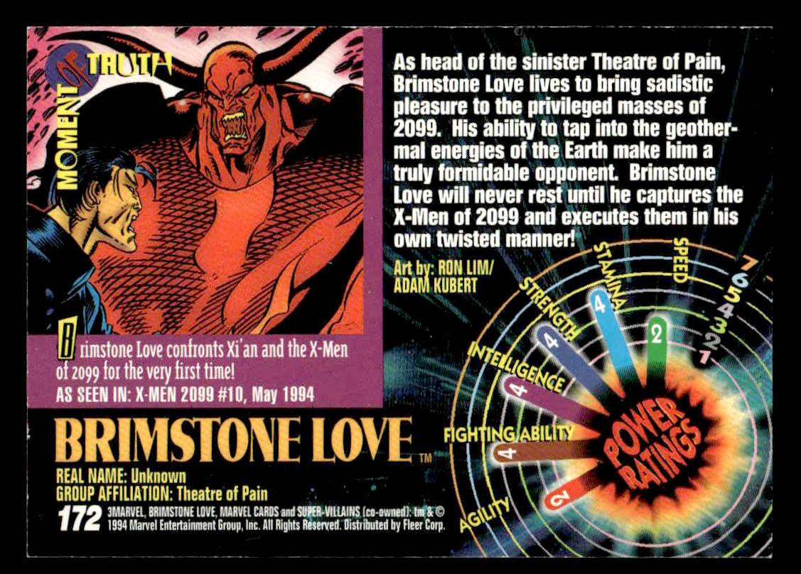 1994 Fleer Marvel Universe #172 Brimstone Love