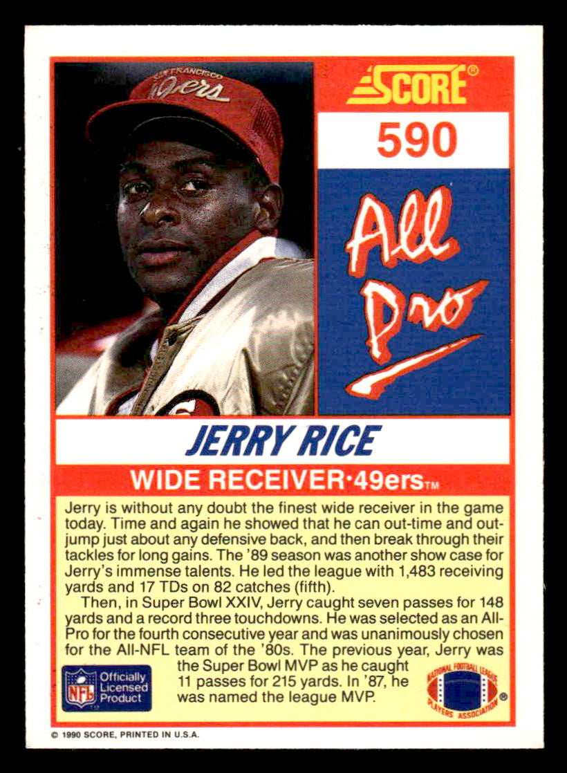 1990 Score #590 Jerry Rice