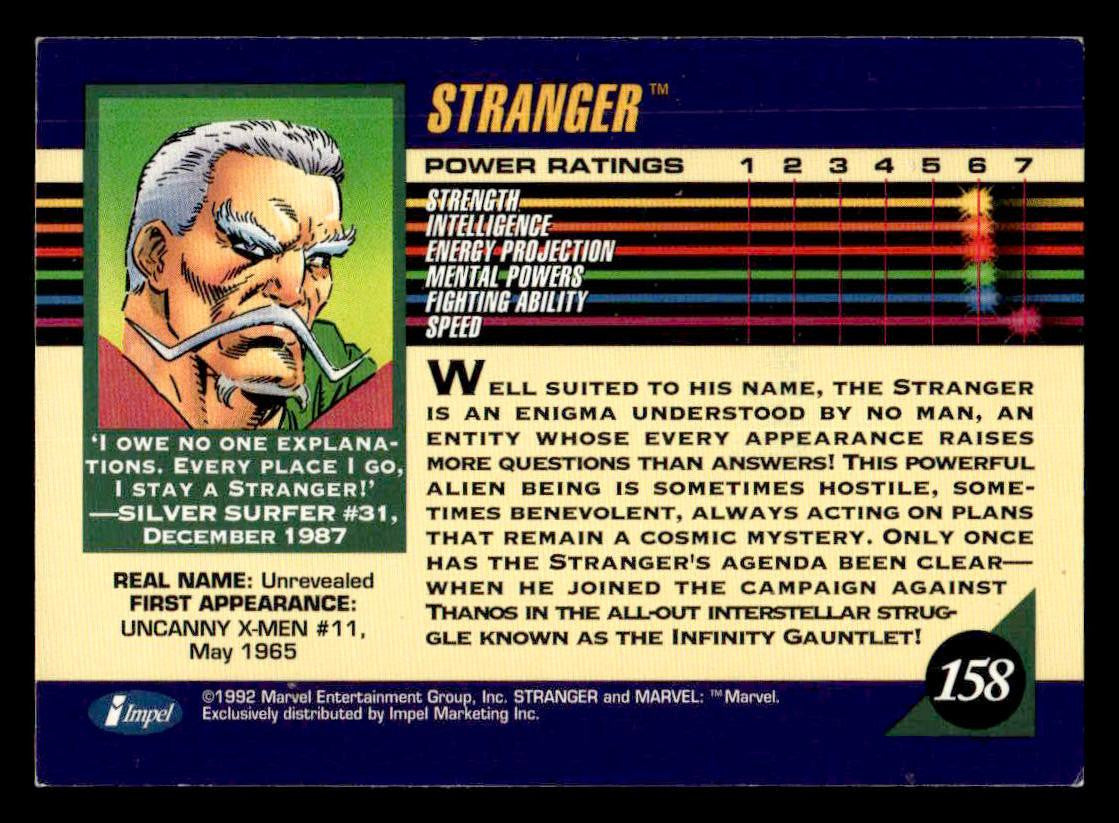 1992 Impel Marvel Universe #158 Stranger