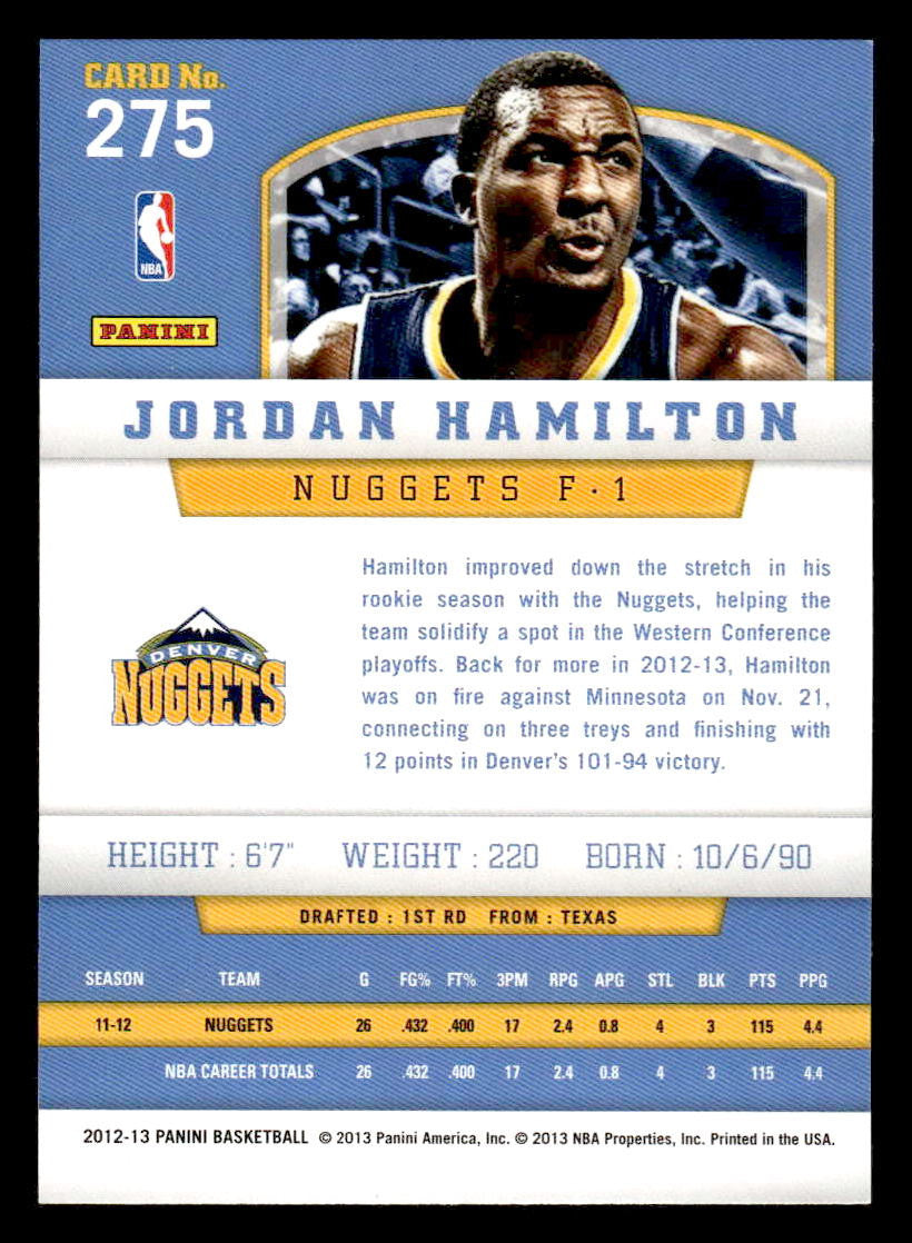 2012-13 Panini #275 Jordan Hamilton