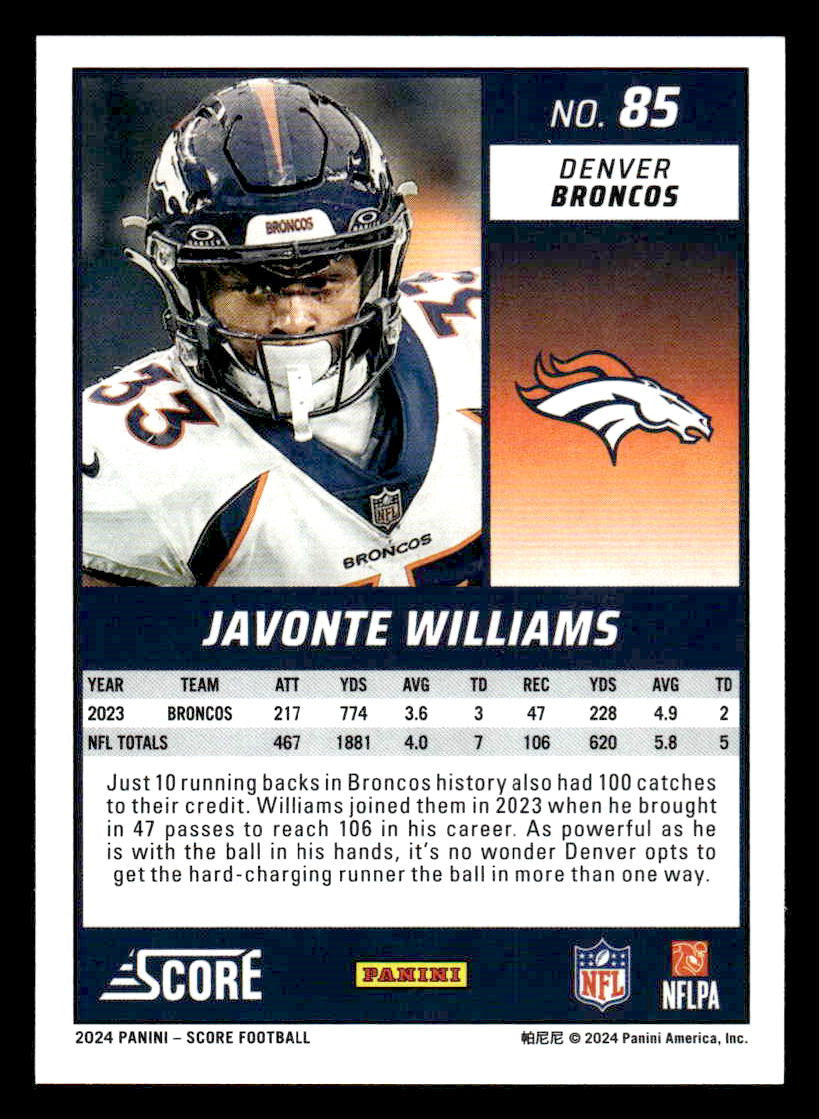 2024 Score #85 Javonte Williams