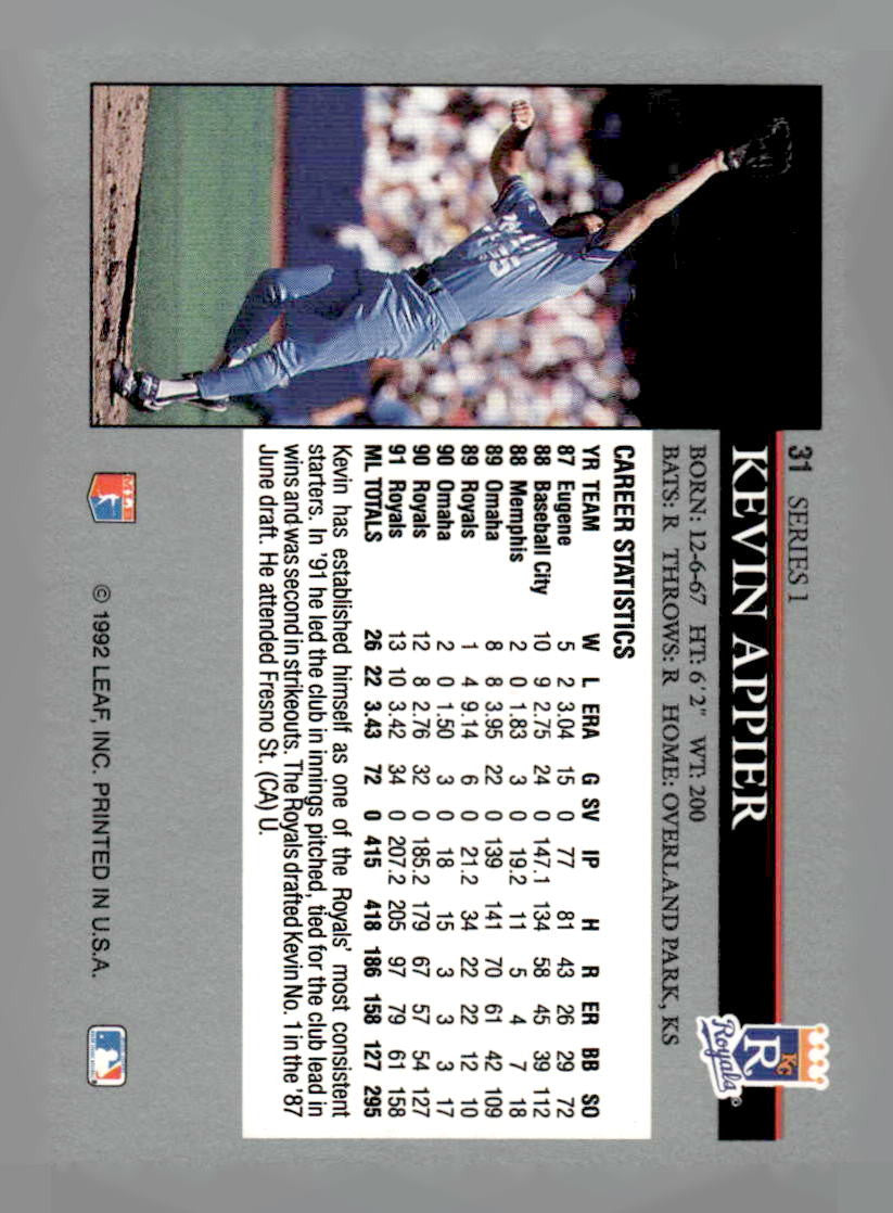 1992 Leaf #31 Kevin Appier