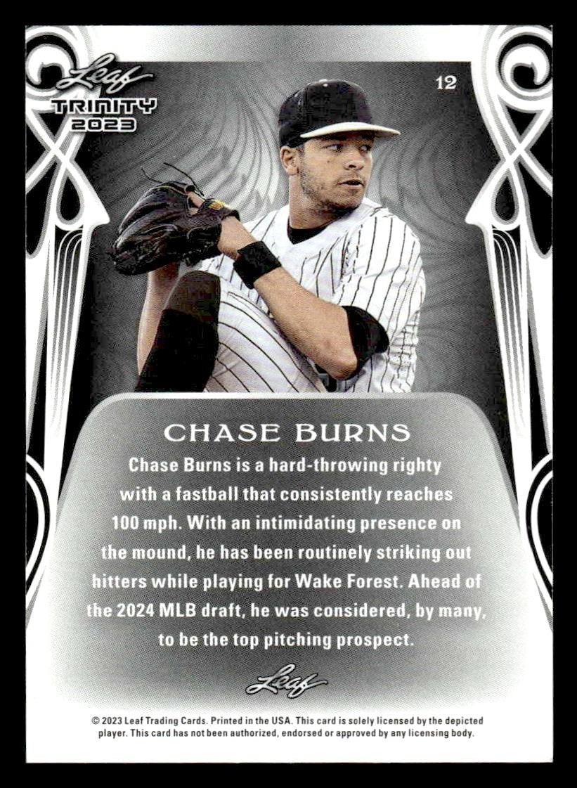 2023 Leaf Trinity #12 Chase Burns