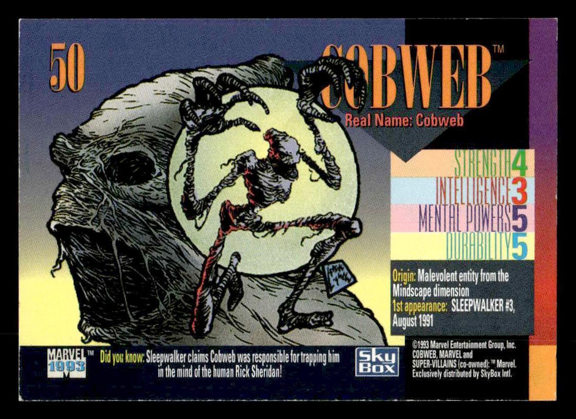 1993 SkyBox Marvel Universe #50 Cobweb