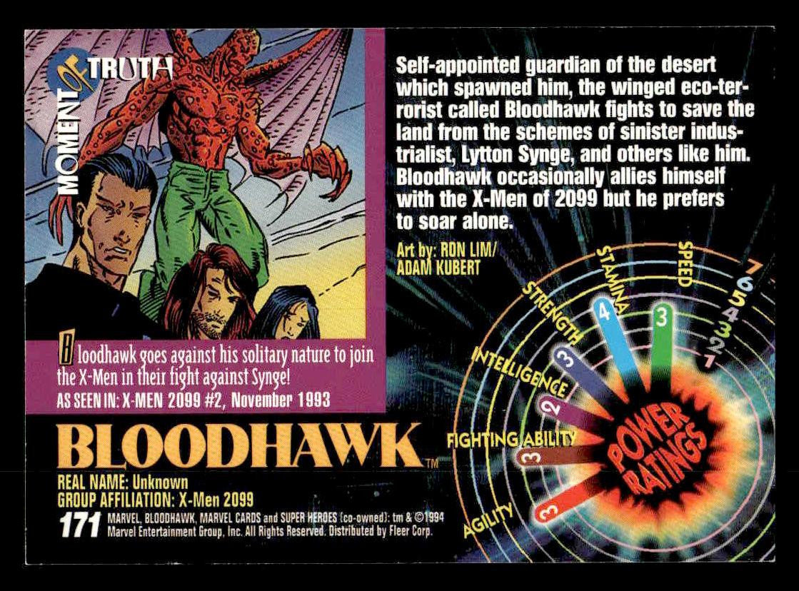 1994 Fleer Marvel Universe #171 Bloodhawk
