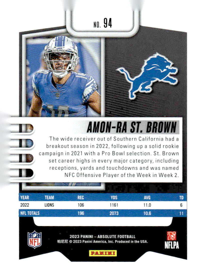 2023 Panini Absolute #94 Amon-Ra St. Brown Retail