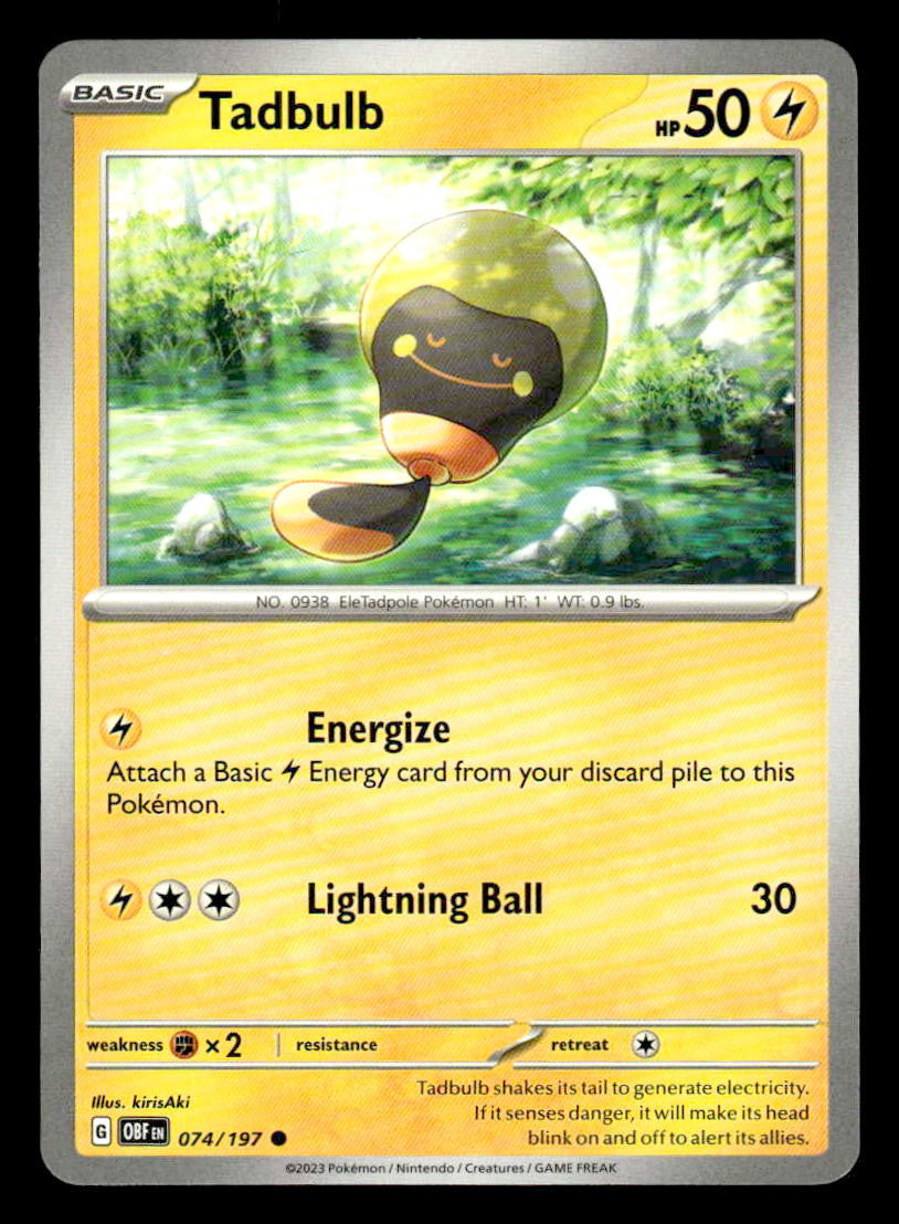 SV03: Obsidian Flames #074/197 Tadbulb 074/197 Common