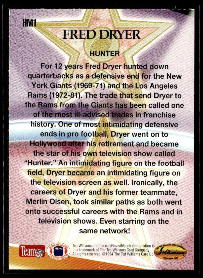 1994 Ted Williams Roger Staubach's NFL #HM1 Fred Dryer
