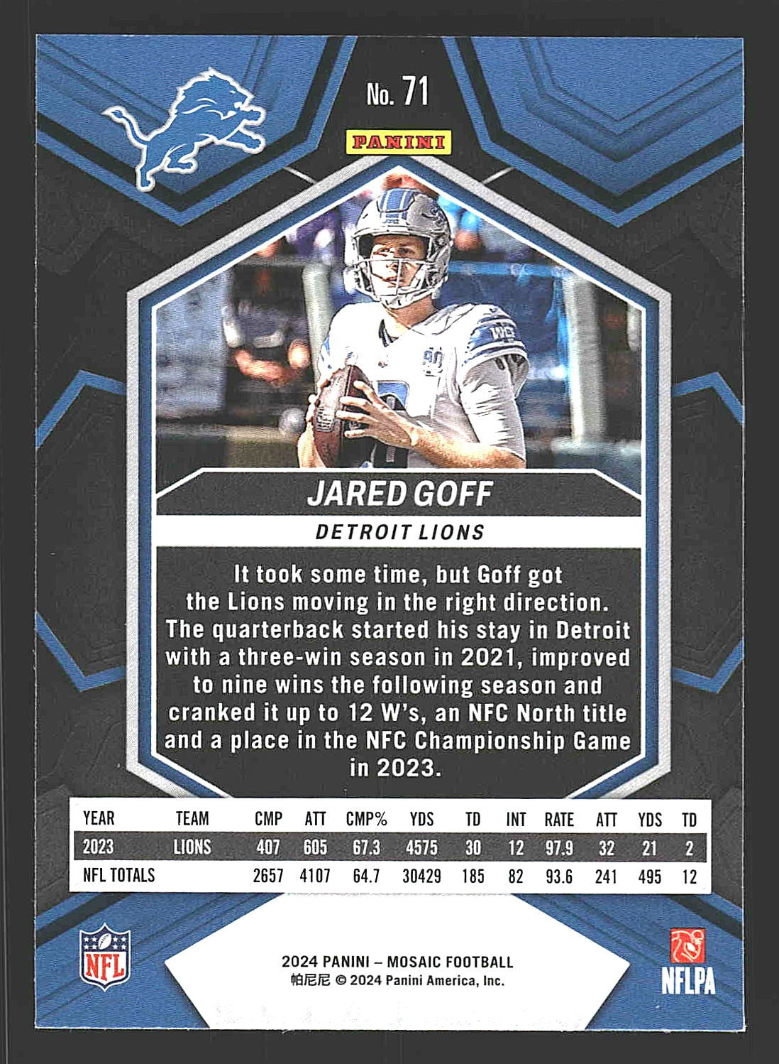 2024 Panini Mosaic #71 Jared Goff