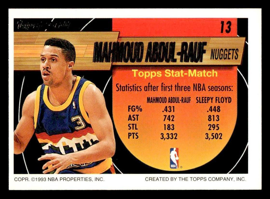 1993-94 Topps #13 Mahmoud Abdul-Rauf Black Gold