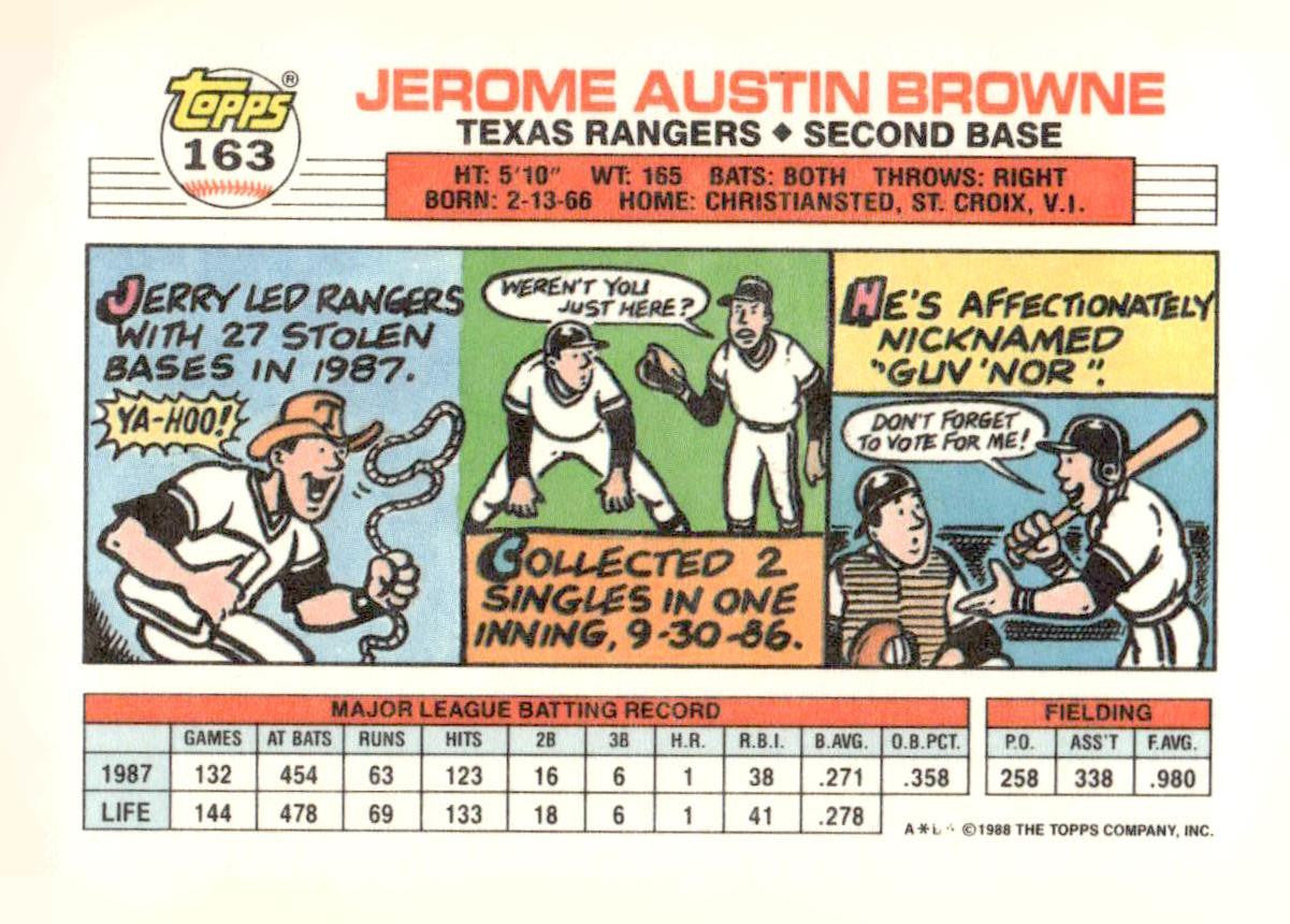 1988 Topps Big #163 Jerry Browne