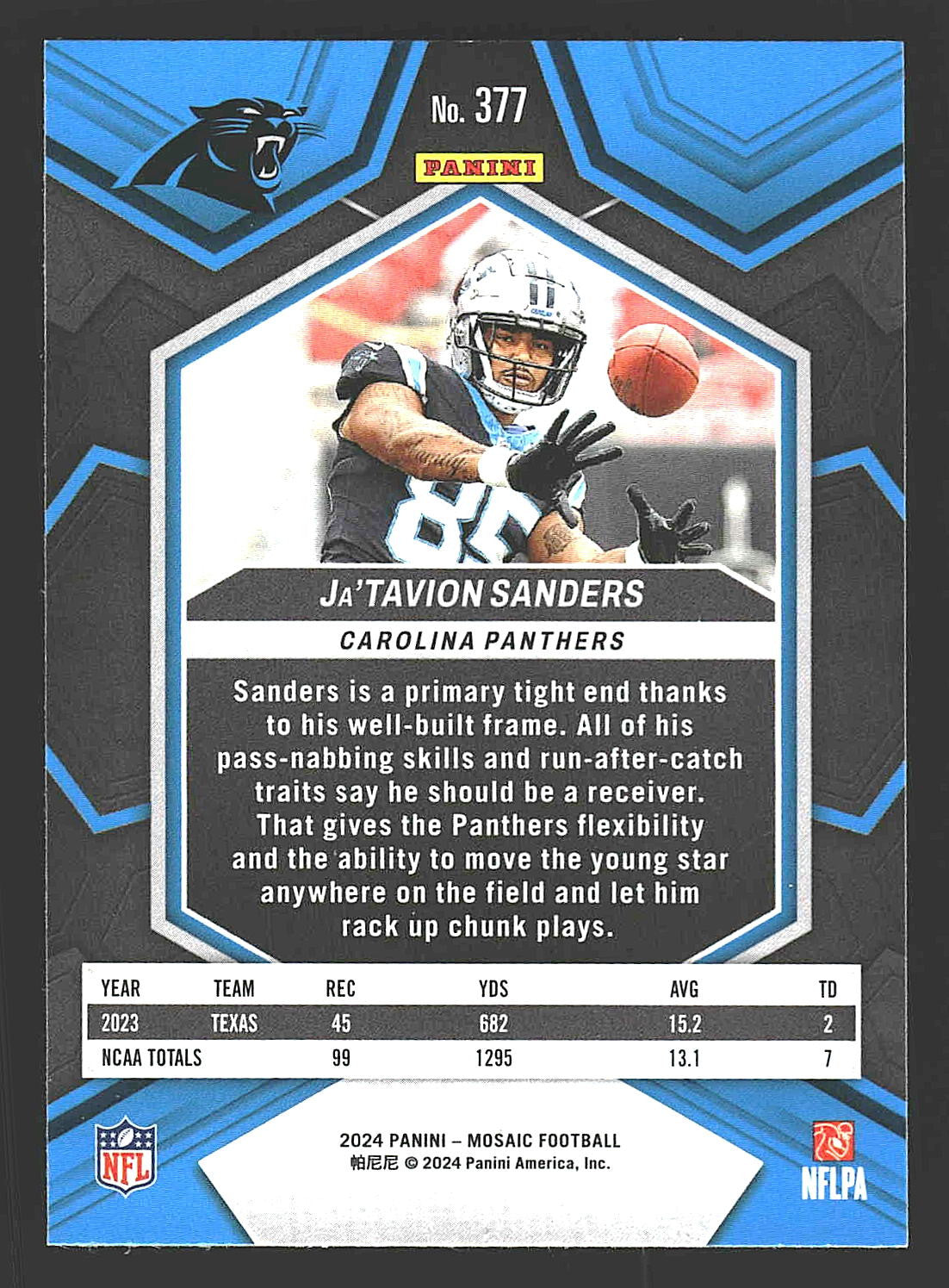 2024 Panini Mosaic #377 Ja'Tavion Sanders
