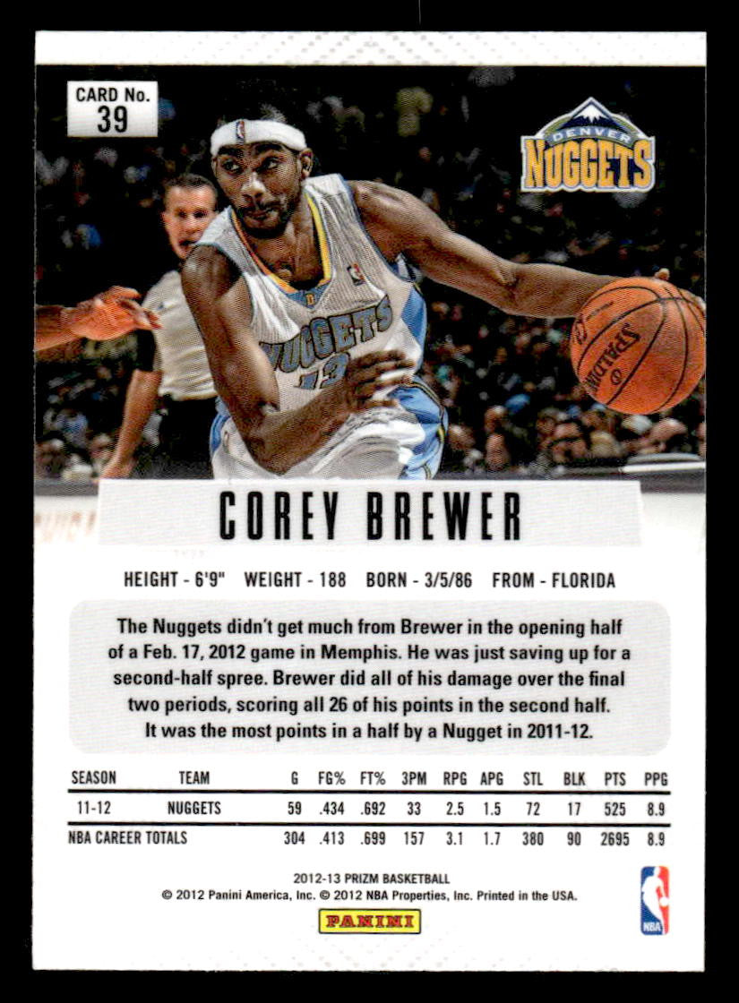 2012-13 Panini Prizm #39 Corey Brewer