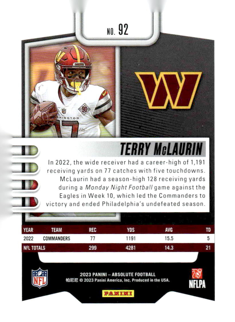 2023 Panini Absolute #92 Terry McLaurin Retail
