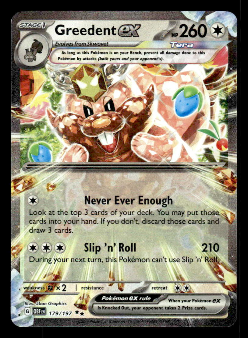 SV03: Obsidian Flames #179/197 Greedent ex Double Rare