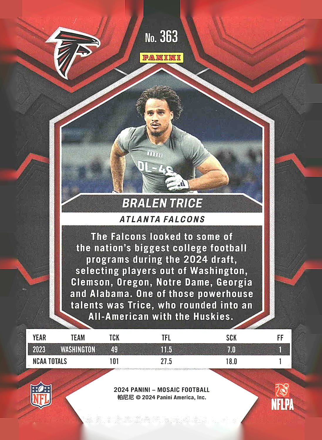 2024 Panini Mosaic #363 Bralen Trice