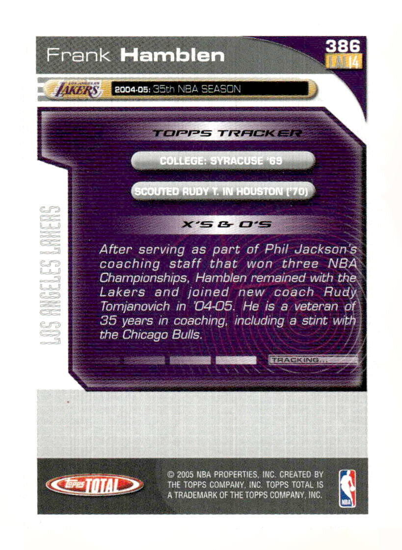 2004-05 Topps Total #386 Frank Hamblen