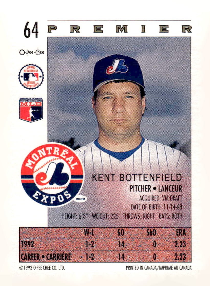 1993 O-Pee-Chee Premier #64 Kent Bottenfield