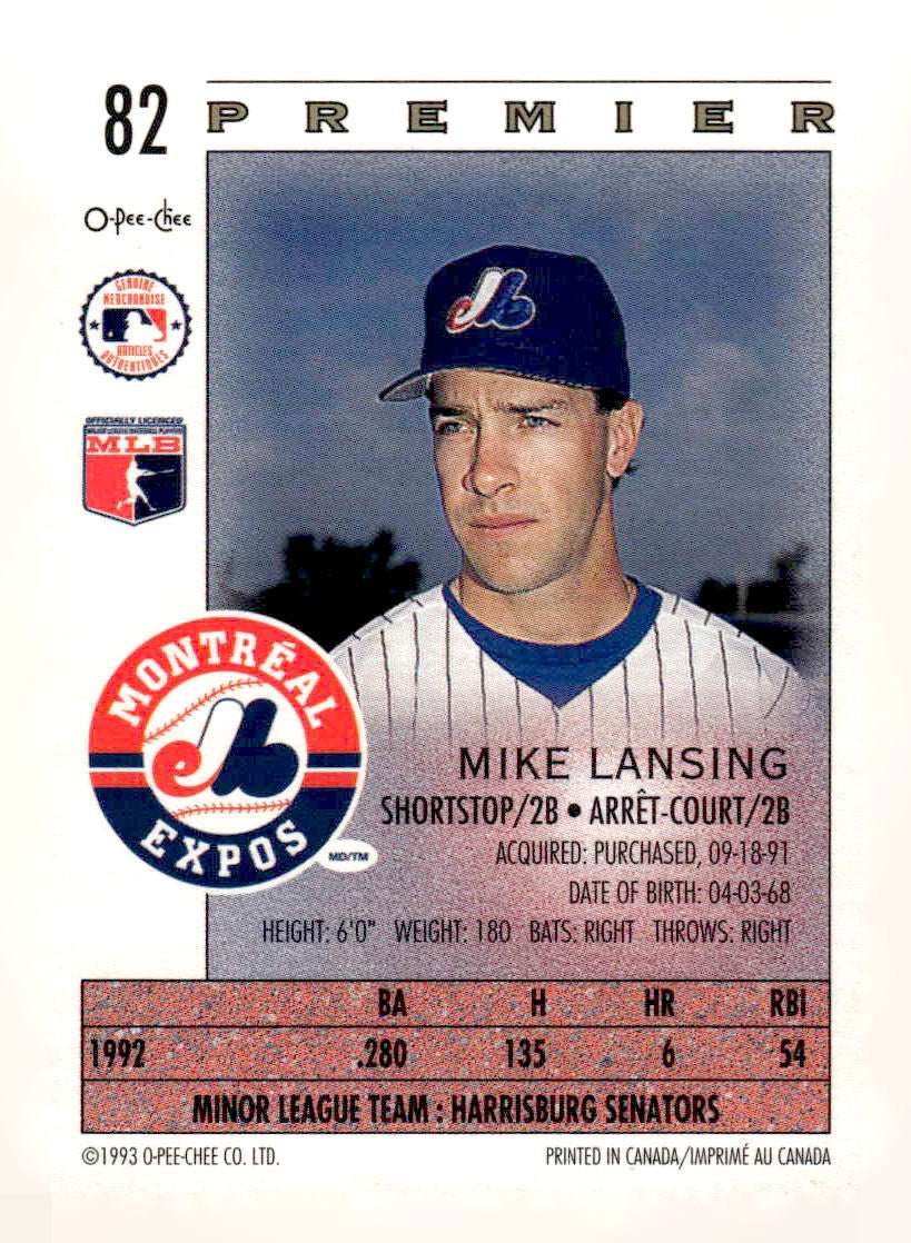 1993 O-Pee-Chee Premier #82 Mike Lansing