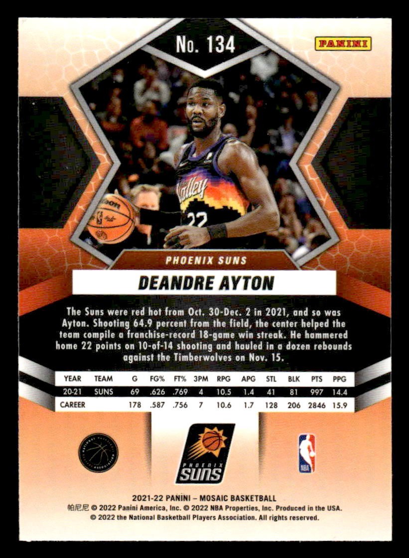 2021-22 Panini Mosaic #134 Deandre Ayton