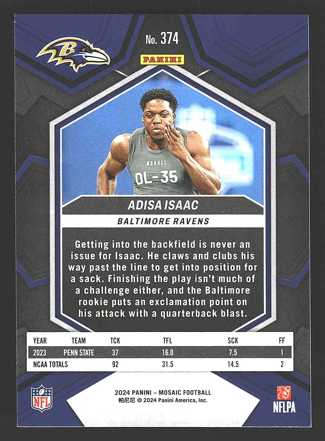 2024 Panini Mosaic #374 Adisa Isaac