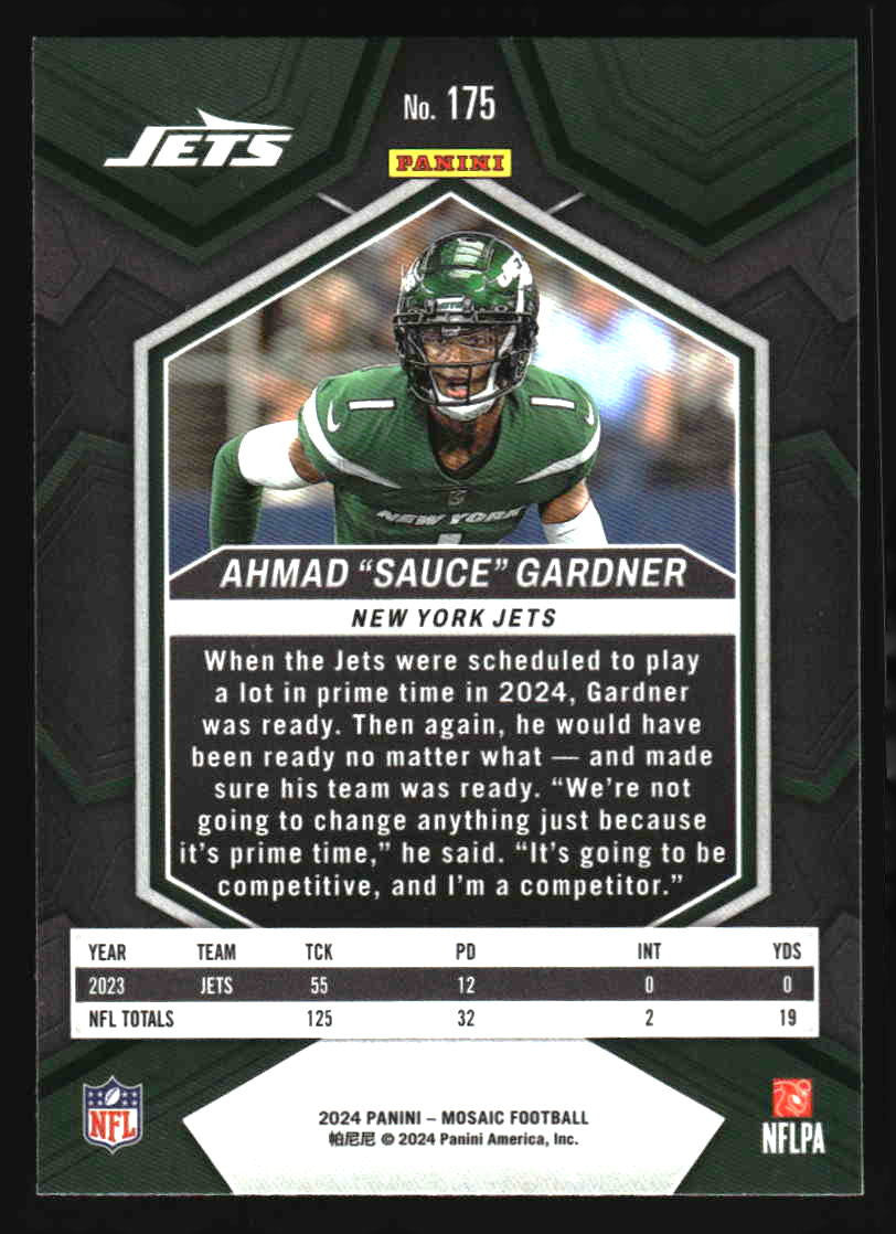 2024 Panini Mosaic #175 Ahmad "Sauce" Gardner