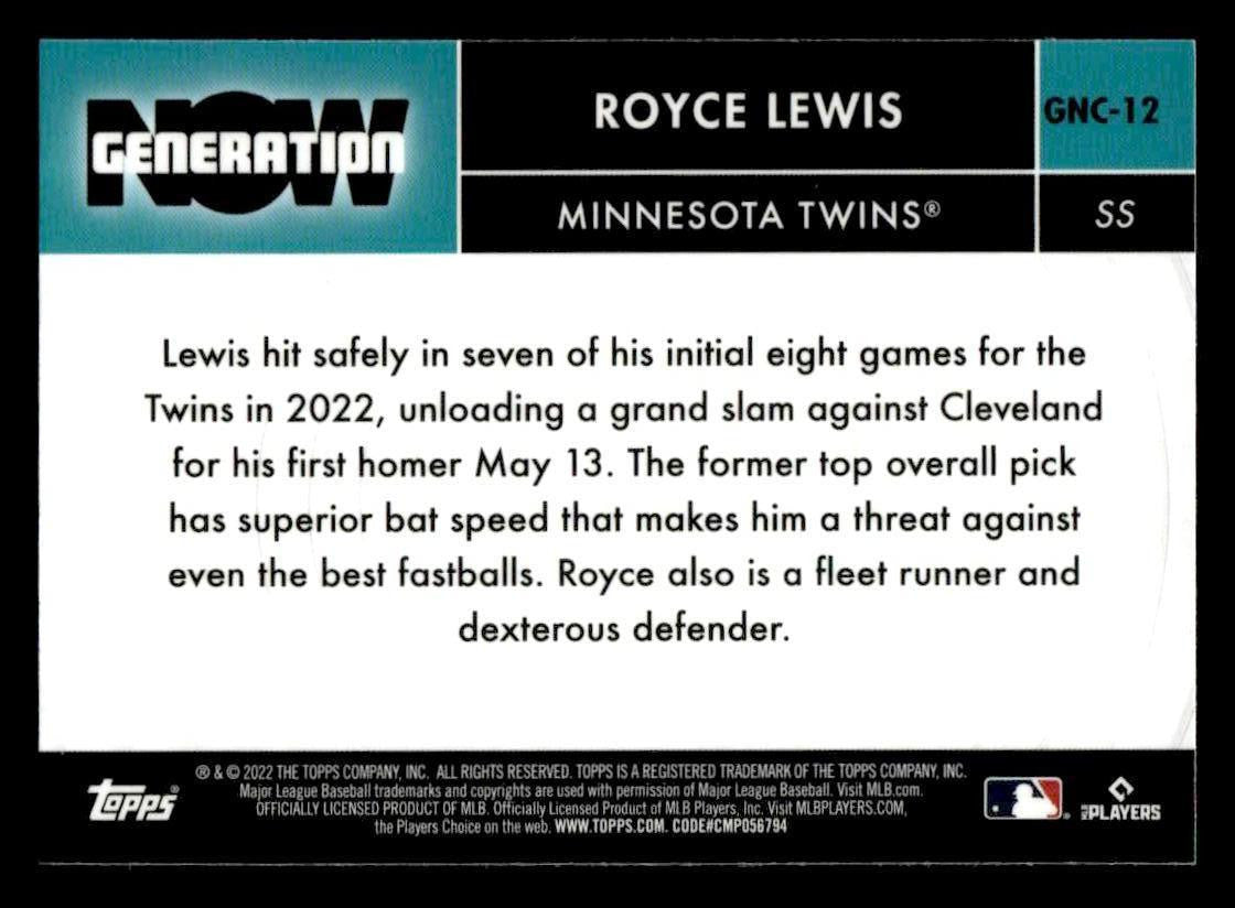 2022 Topps Chrome Update #GNC-12 Royce Lewis Generation Now Chrome