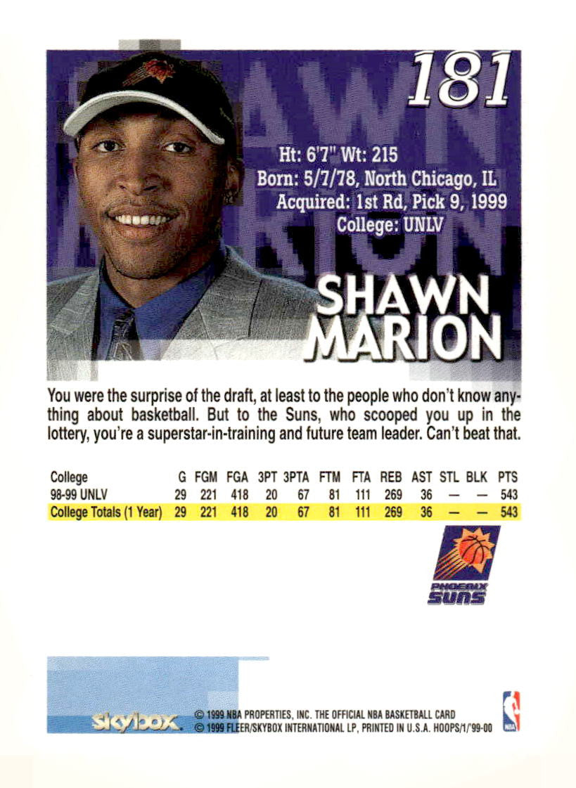 1999-00 Hoops #181 Shawn Marion