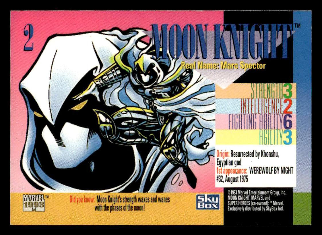 1993 SkyBox Marvel Universe #2 Moon Knight