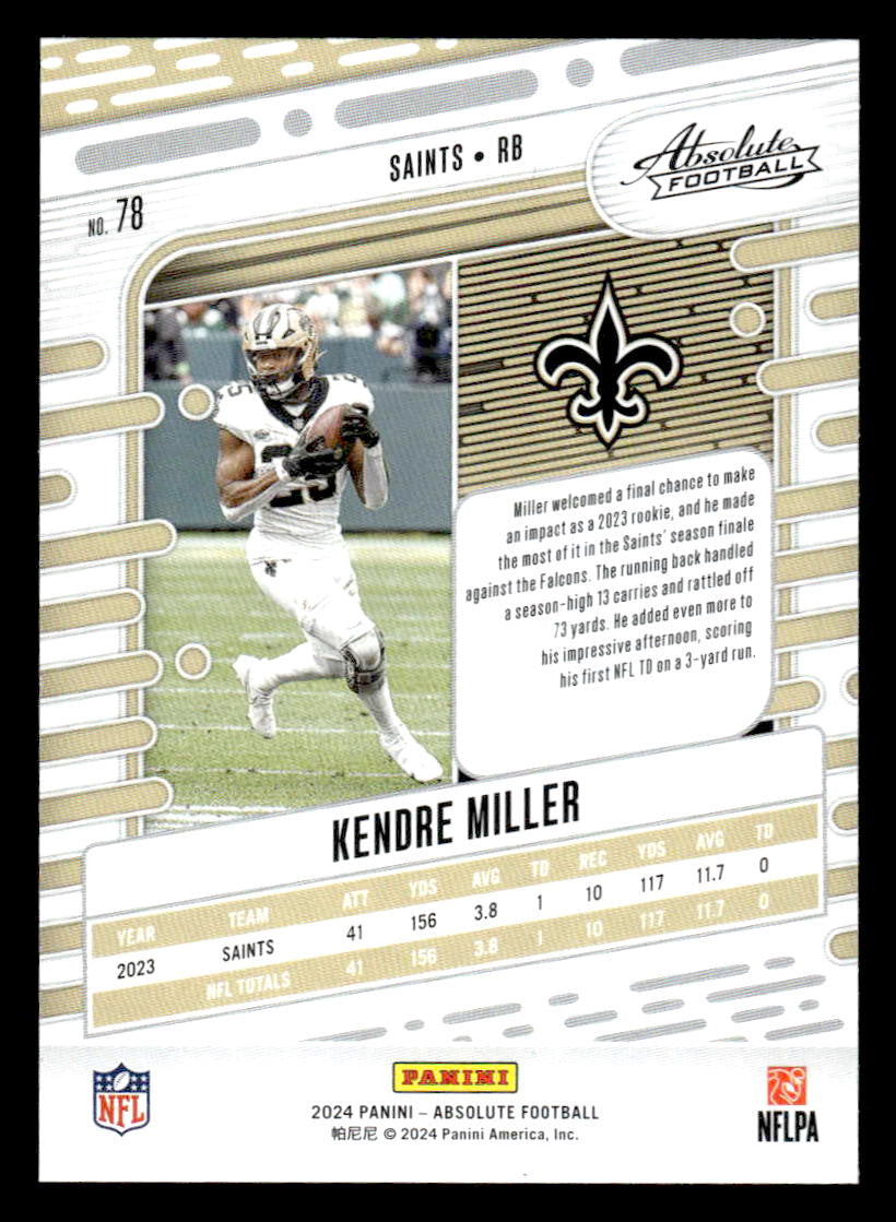 2024 Panini Absolute #78 Kendre Miller Red and Blue