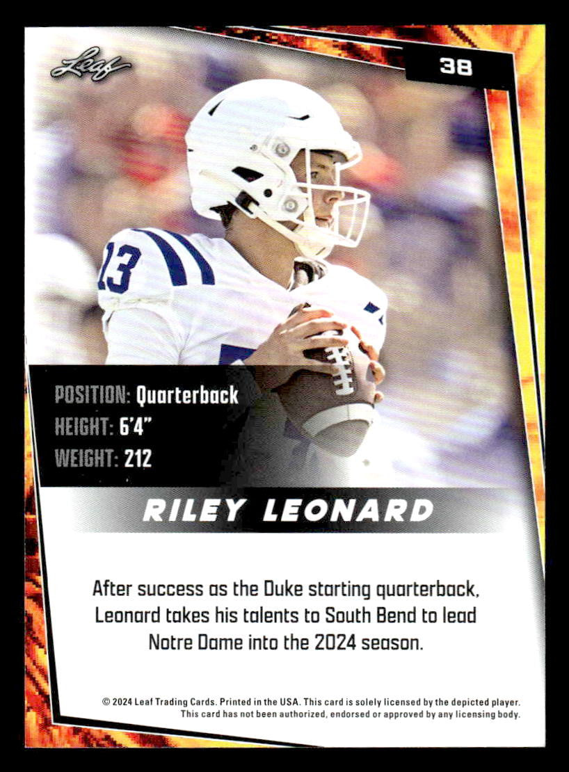 2024 Leaf #38 Riley Leonard