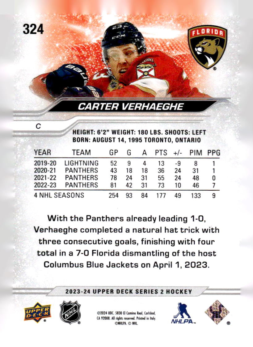2023-24 Upper Deck #324 Carter Verhaeghe